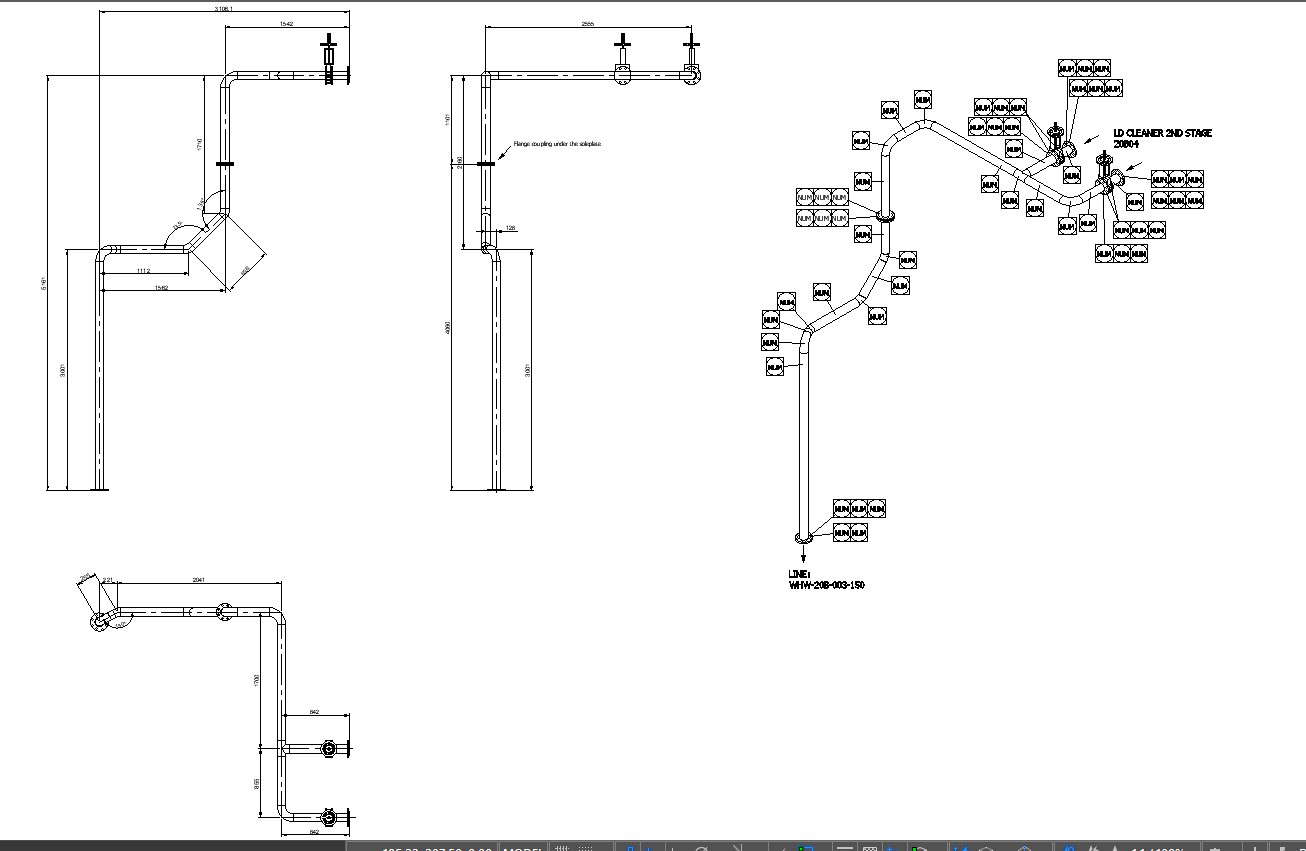 isometric-representation-of-ld-cleaner-pump-discharge-line-in-autocad