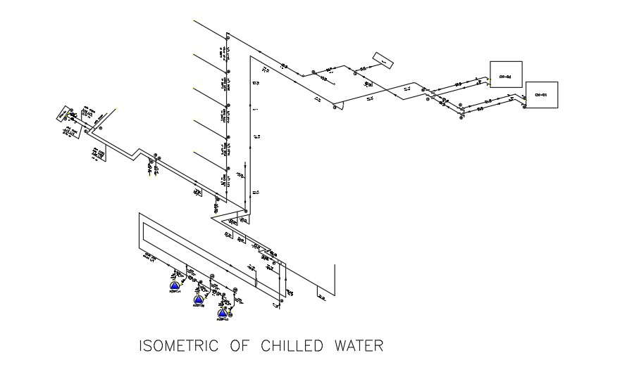 Isometric view of chilled water. - Cadbull