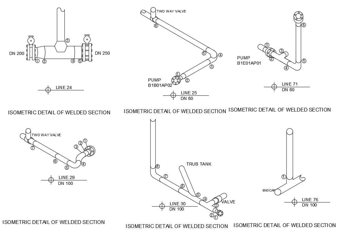 isometric drawing autocad dotted line