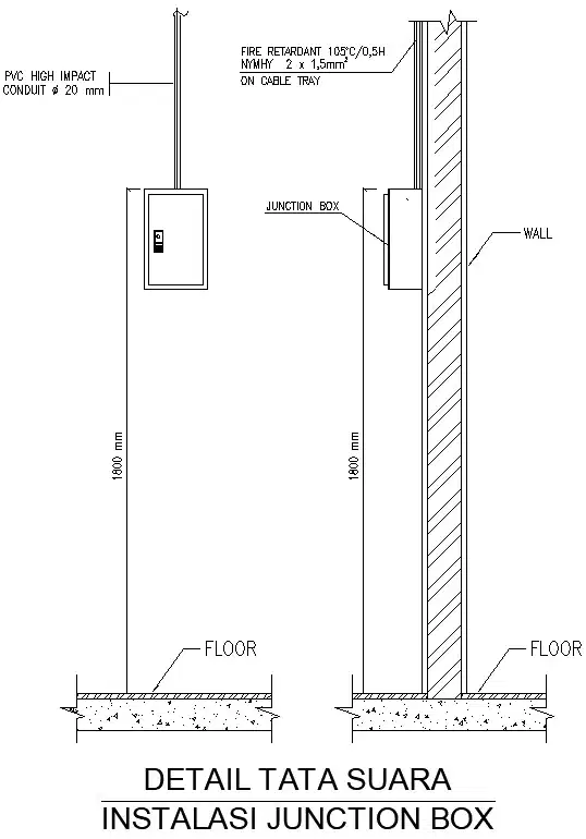 Junction Box Installation Details Cad Blocks In Autocad Dwg File Cadbull