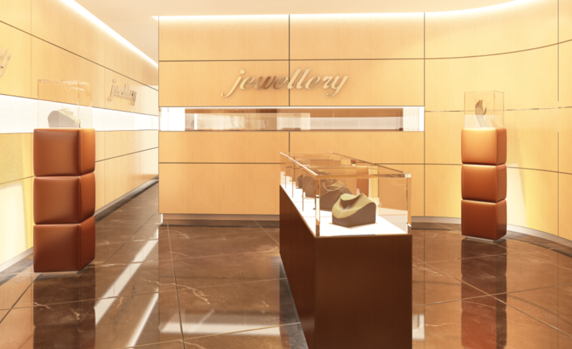 Jewellery shop interior design dwg file - Cadbull