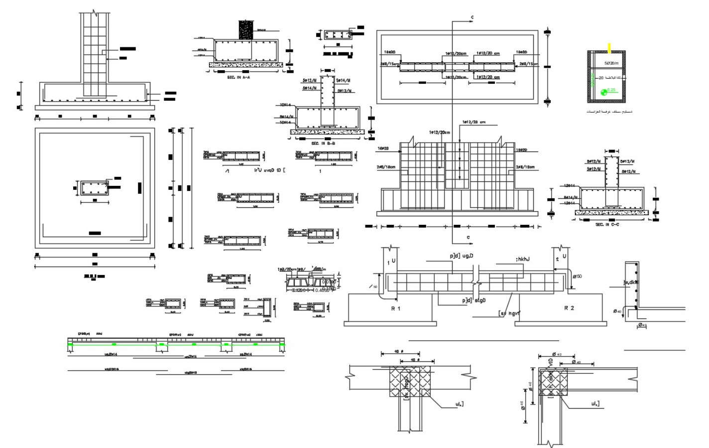 Joint Foundation Pad Footing and Column Beam Drawing - Cadbull