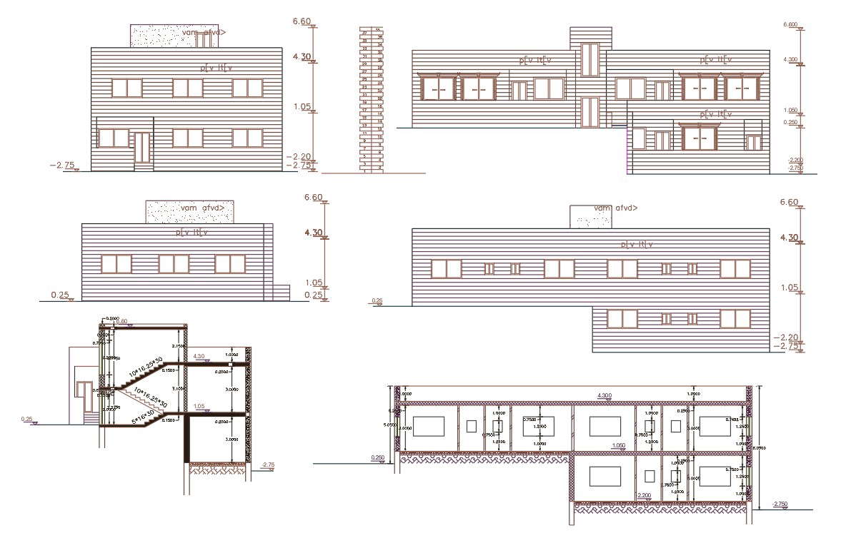 Joint House Building Design AutoCAD File - Cadbull