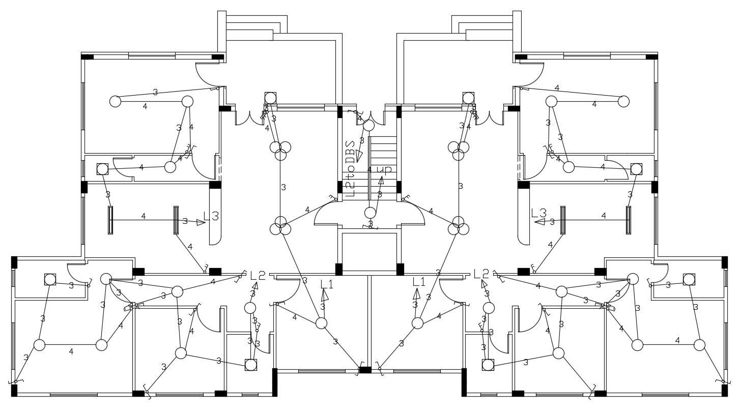 Joint House Electrical Layout Plan Design DWG File - Cadbull