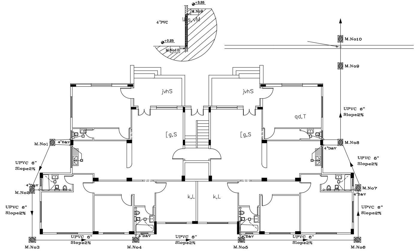 Joint House Plumbing Layout Plan Design Dwg File Cadbull