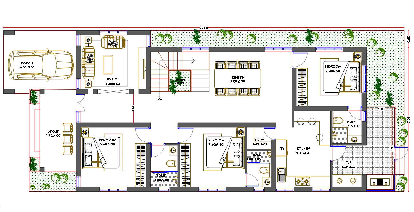 Kerala House Car Parking Plan DWG File - Cadbull