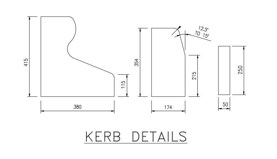 Kerb Block Free Dwg File Cadbull