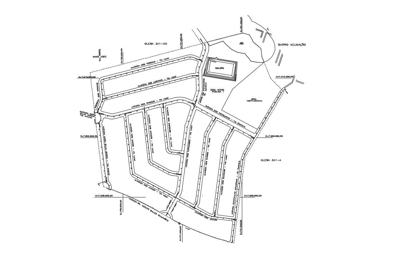 Key plan architecture of city small area autocad file cadbull