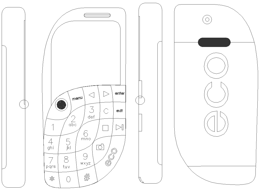 Keypad phone details with all side elevation and small details dwg autocad  drawing . - Cadbull