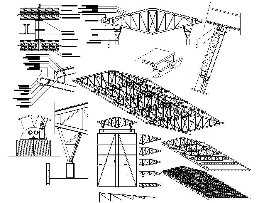 King Post Truss CAD Design - Cadbull