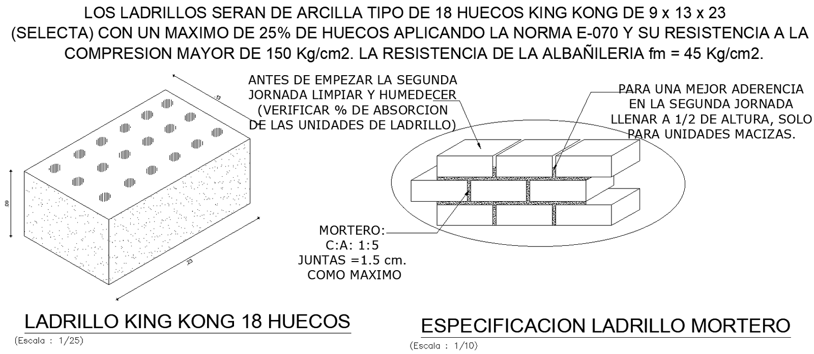 King Kong Bricks 18 Holes and Brick specification Detail DWG AutoCAD ...