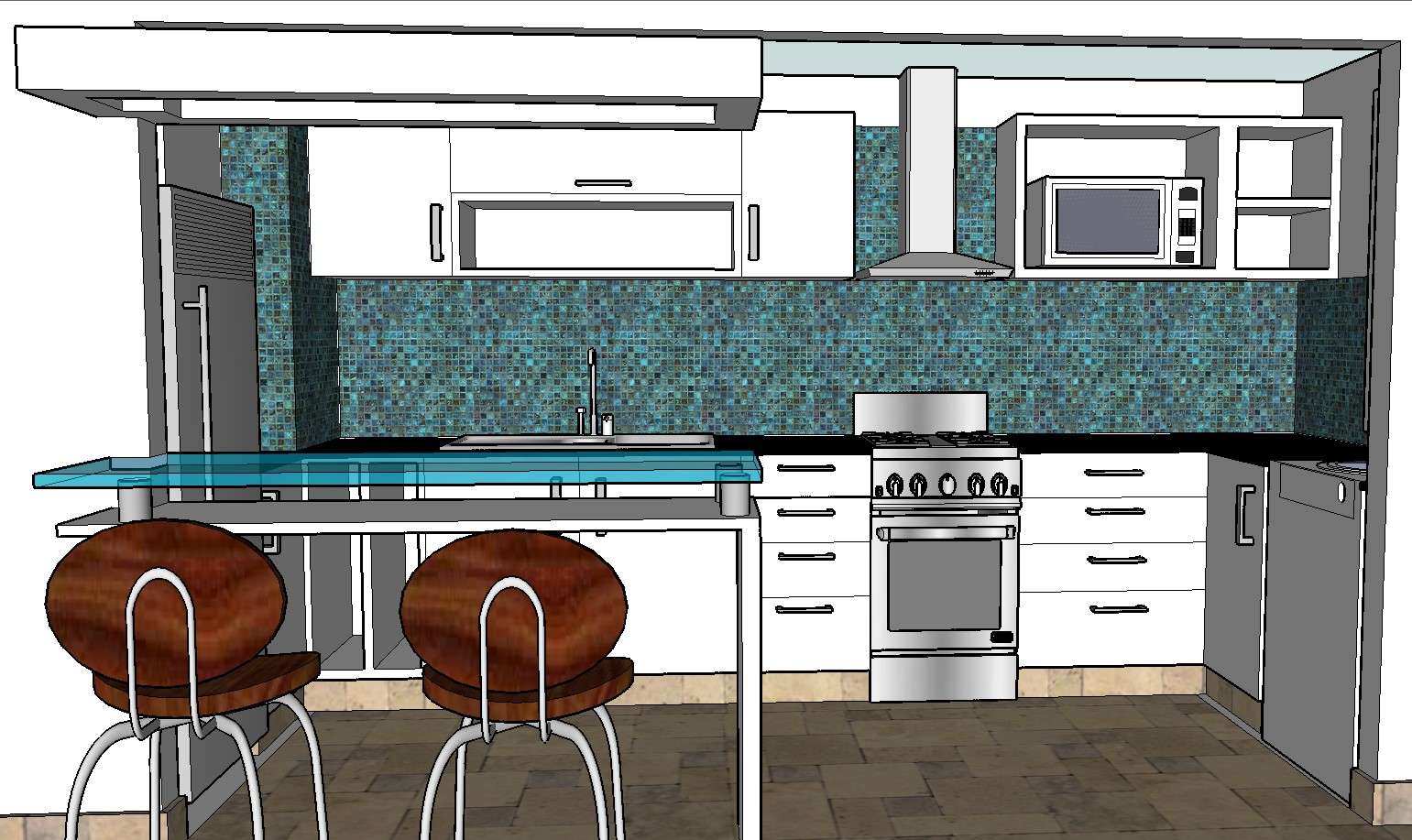 Kitchen 3d drawing, furniture and interior cad drawing details dwg file