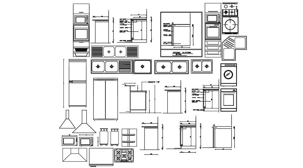  Kitchen  Appliances AutoCAD Blocks  Free Download Cadbull