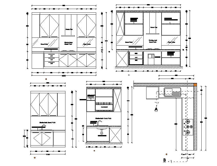 Kitchen Interior Design DWG File - Cadbull