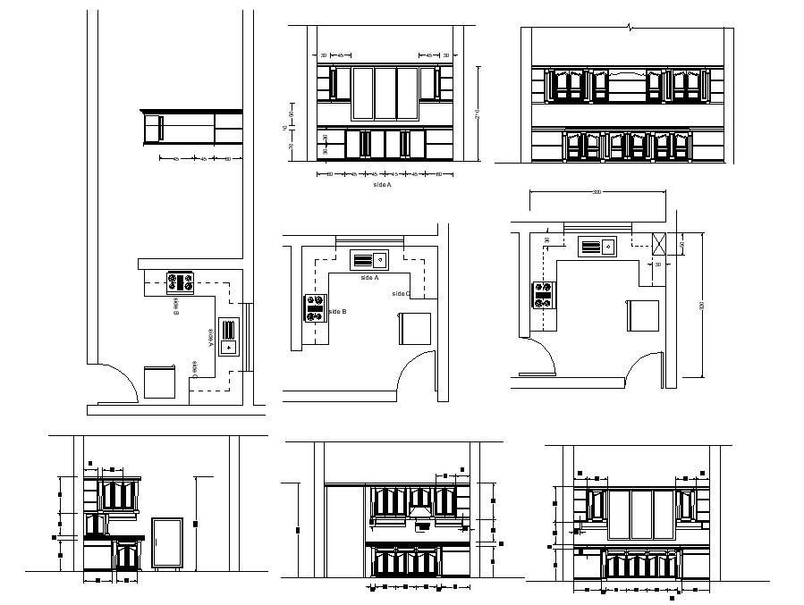 Kitchen Interior Plan DWG File - Cadbull