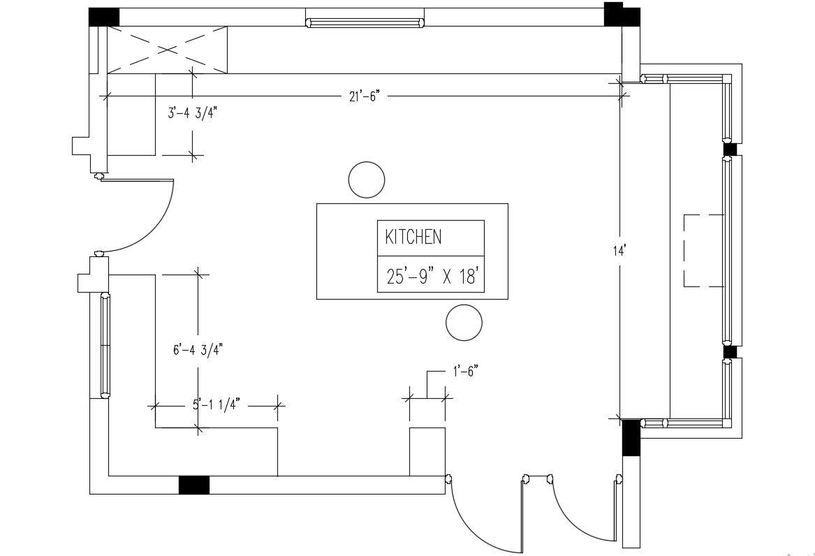 Kitchen Layout CAD Drawing Free Download - Cadbull