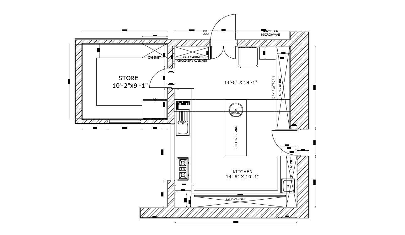 Kitchen Layout Design Drawing