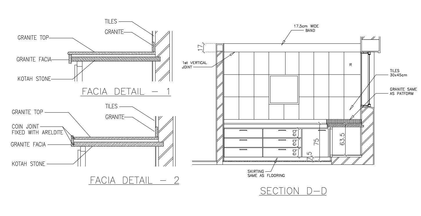 Kitchen Platform Elevation CAD Drawing Cadbull