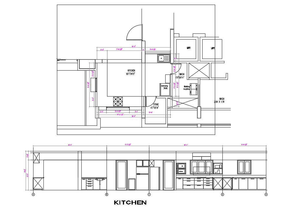 Kitchen With furniture detail - Cadbull