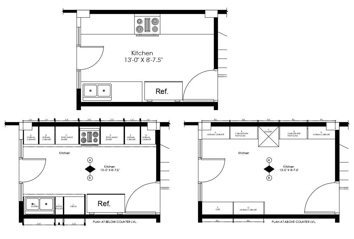 Download Free Kitchen Design Plan In DWG File - Cadbull