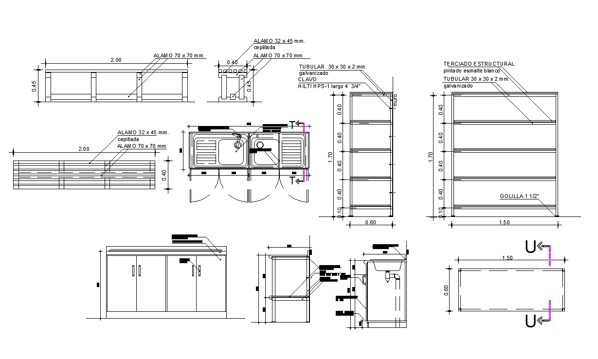 Kitchen Furniture Detail CAD Blocks 2d View Autocad File Tue Aug 2018 10 22 16 