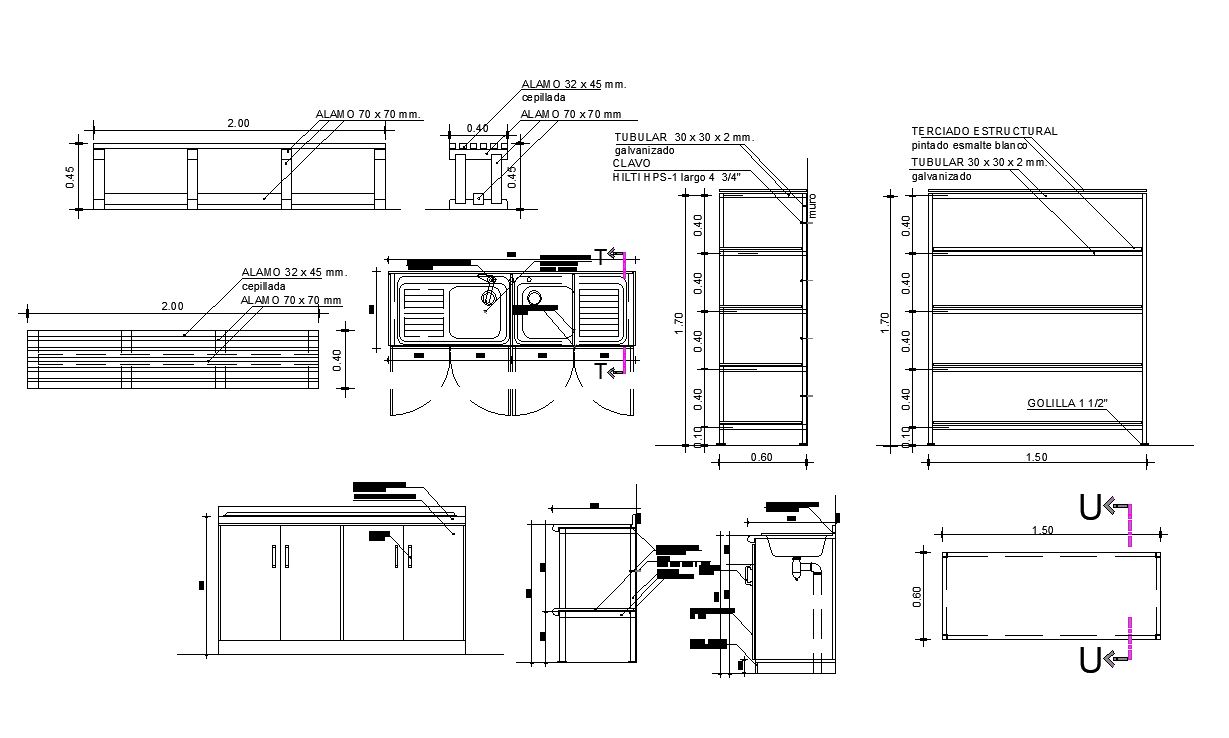 Furniture Detail Drawing Dwg Image To U   Kitchen Furniture Detail CAD Blocks 2d View Autocad File Tue Aug 2018 10 22 16 