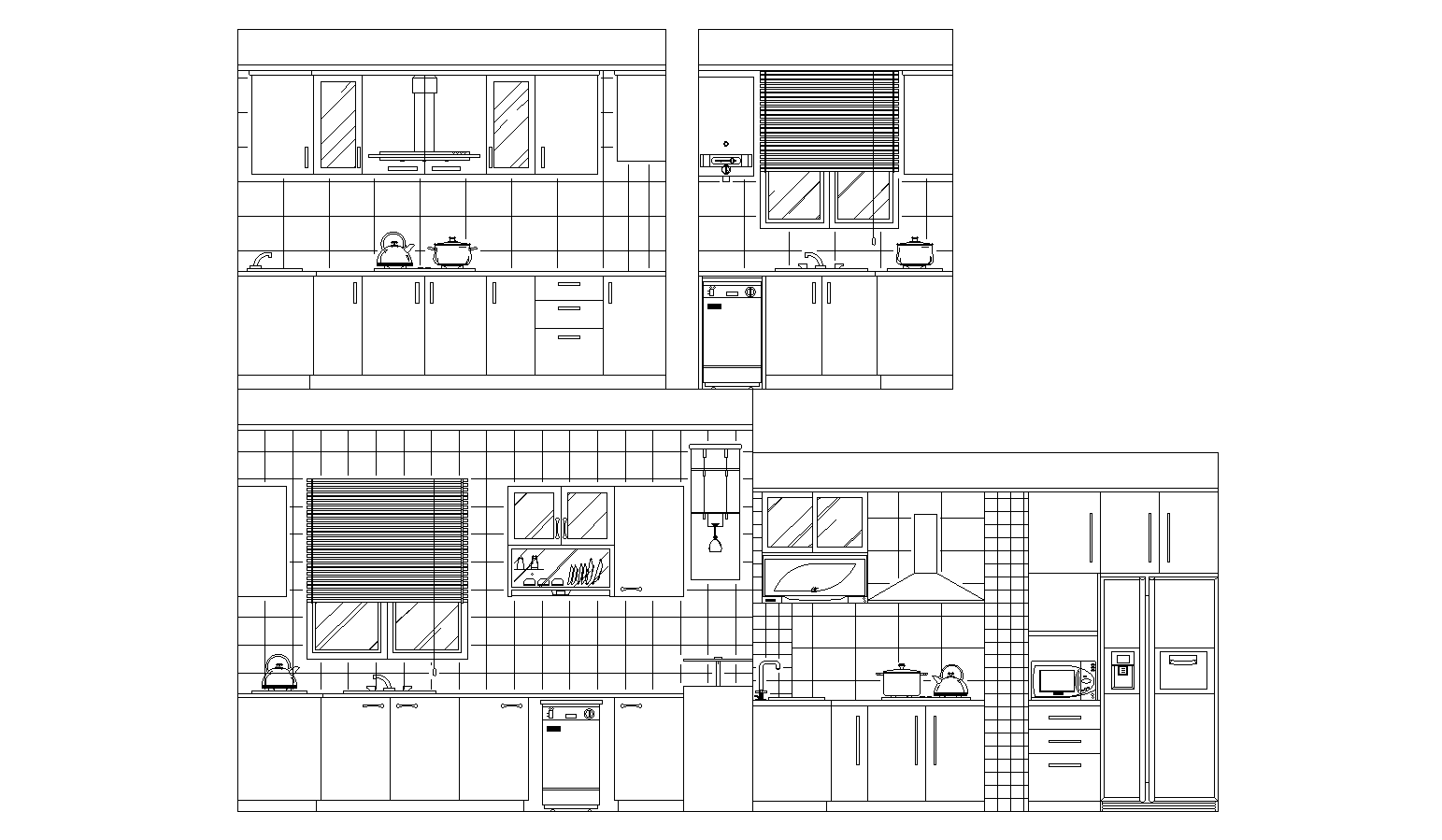 Kitchen plan detail dwg. - Cadbull