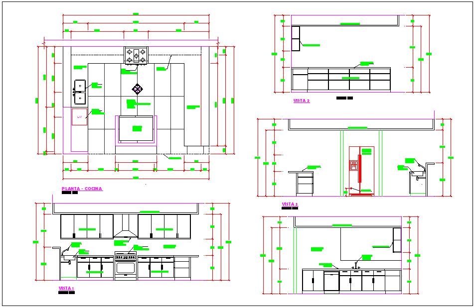 Kitchen Room Detail Plan Elevation Section View Dwg File Fri Dec 2017 04 49 11 