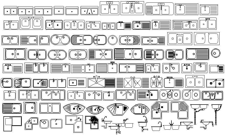  Kitchen  sink  design 2d drawings  dwg file Cadbull