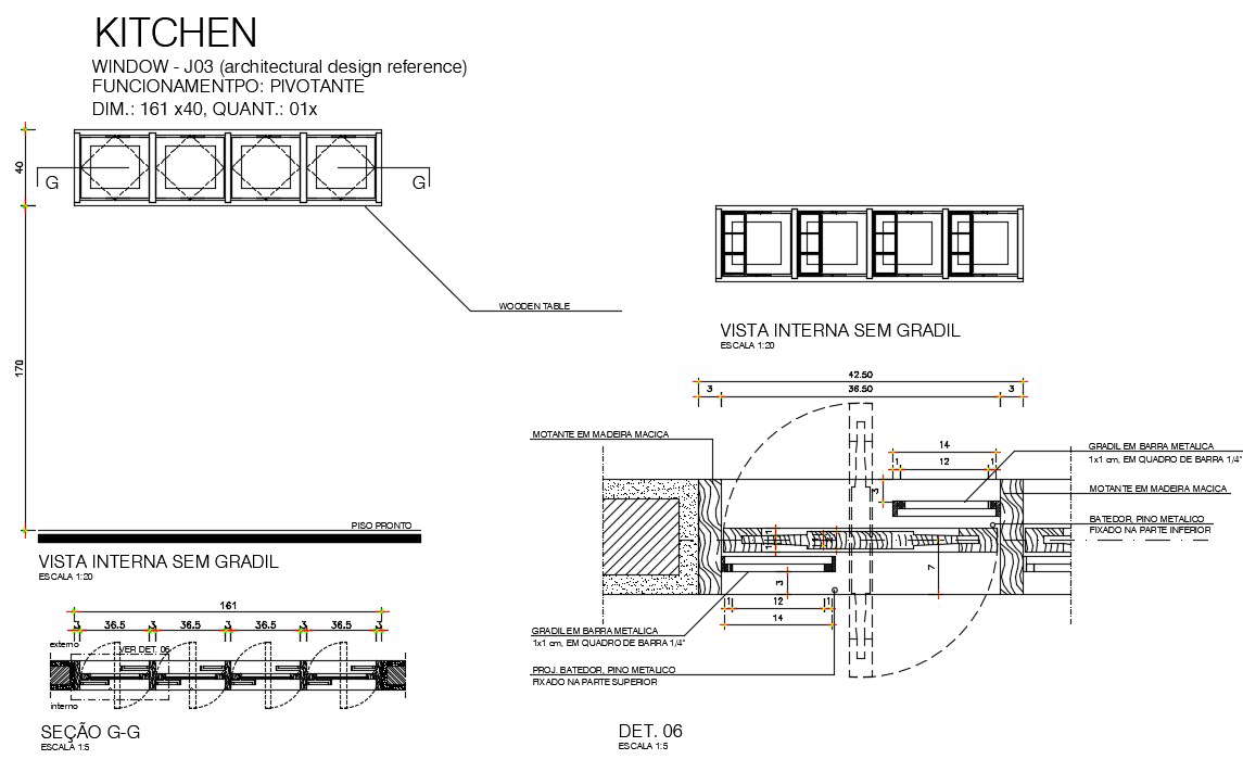 Kitchen window drawing in autocad Cadbull