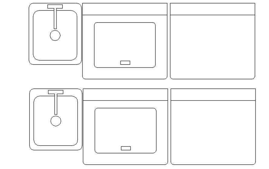 Kitchen Sink And Dishwasher Layout In Autocad Dwg File Cadbull