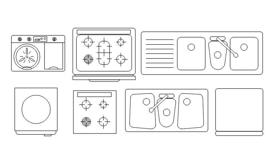 Kitchen sink drawing in AutoCAD 2D, dwg file, CAD file Cadbull