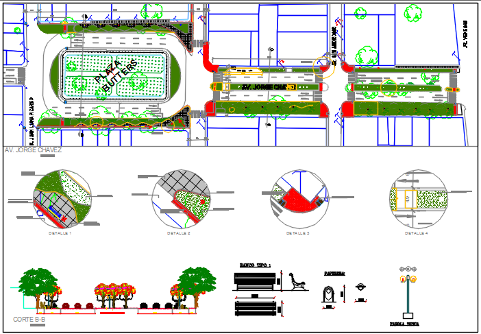 Land sceping garden area detail dwg file - Cadbull