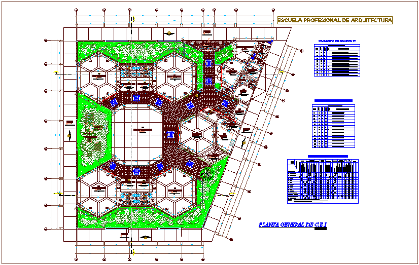 Landscape View Of School With Door And Window Detail Dwg File - Cadbull