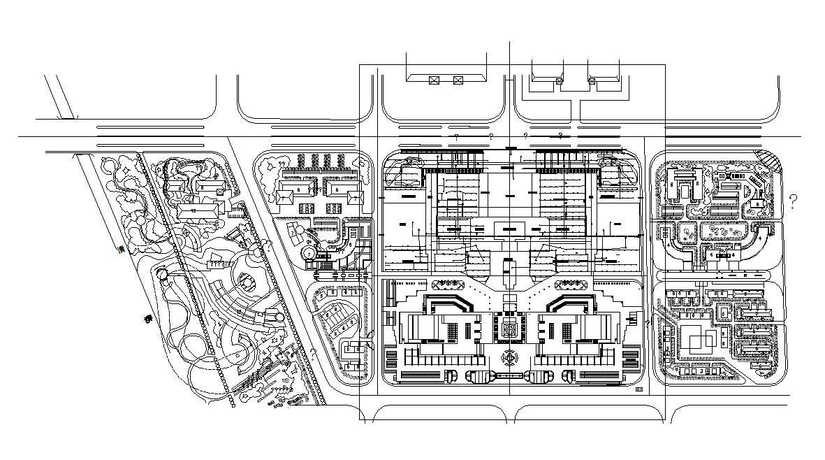 Landscaped Master Plan For Housing Autocad File Cadbull