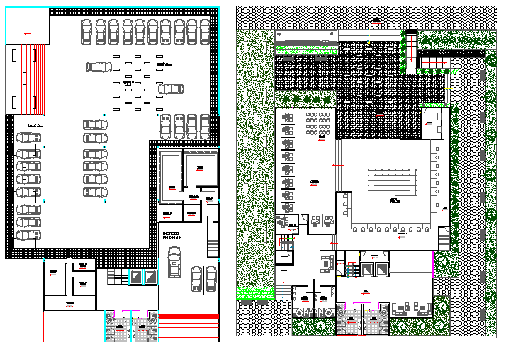 Landscaping and ground floor layout plan details of bank