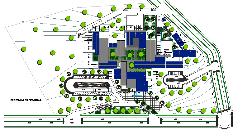 Corporate Office Building Site Plan And Landscaping Details Dwg File ...