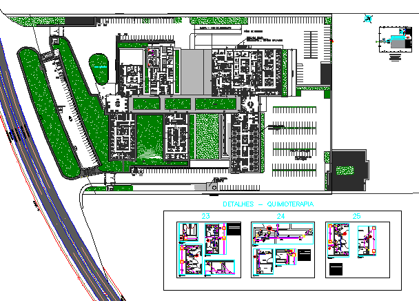 Landscaping details of housing with structure building dwg file - Cadbull