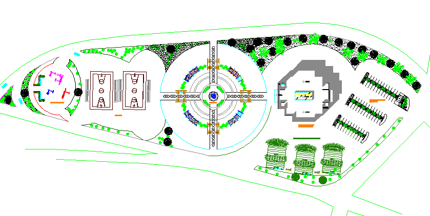 Landscaping details of two flooring government building dwg file - Cadbull