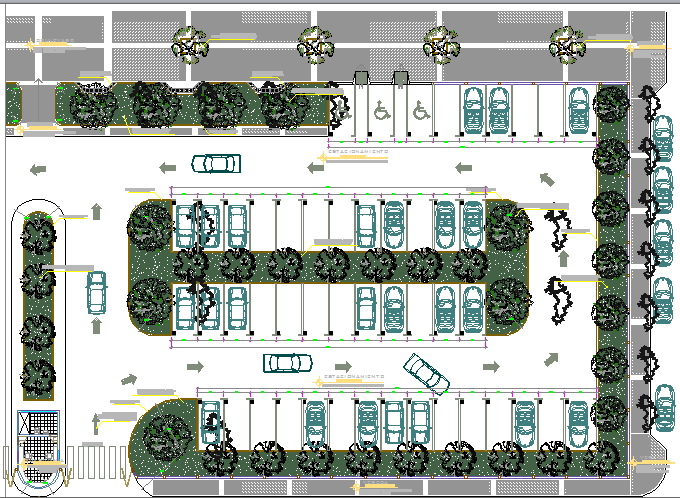 Landscaping details with car parking plot of super market dwg file ...