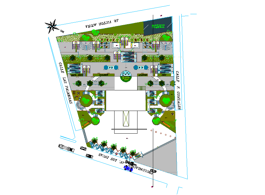 Landscaping layout detail dwg file - Cadbull