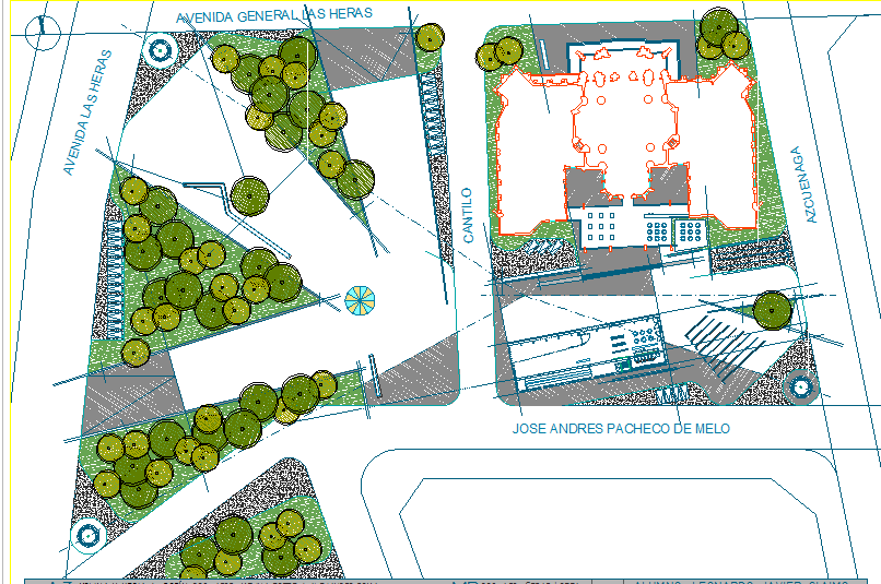 Landscaping plot detail dwg file - Cadbull