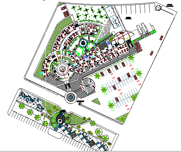 Landscaping with structure details of regional corporate office dwg ...