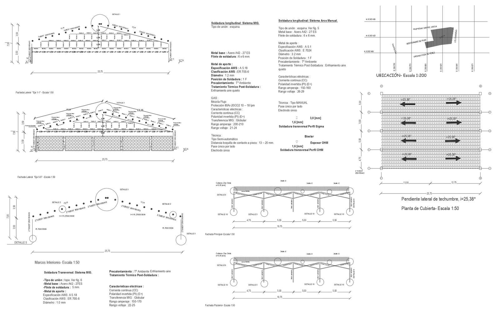 Lateral roof slope roof plan sections detail DWG autoCAD drawing - Cadbull