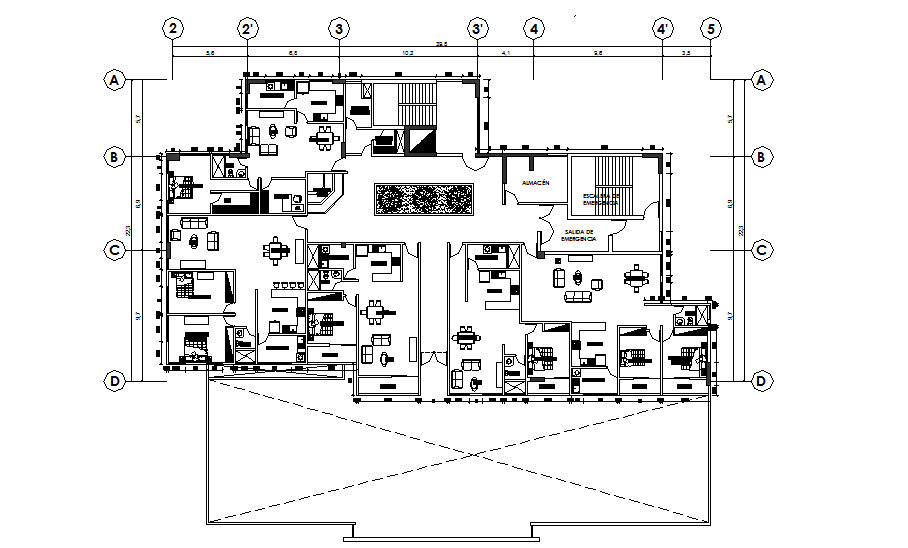 Layout Commercial working plan detail dwg file - Cadbull