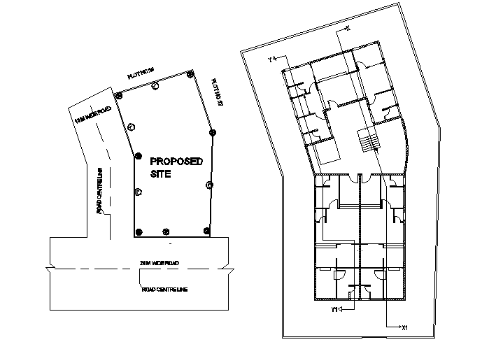 Layout line plan detail dwg file - Cadbull