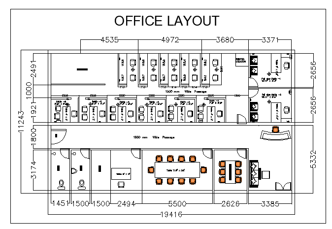 open office floor plan dwg cad free