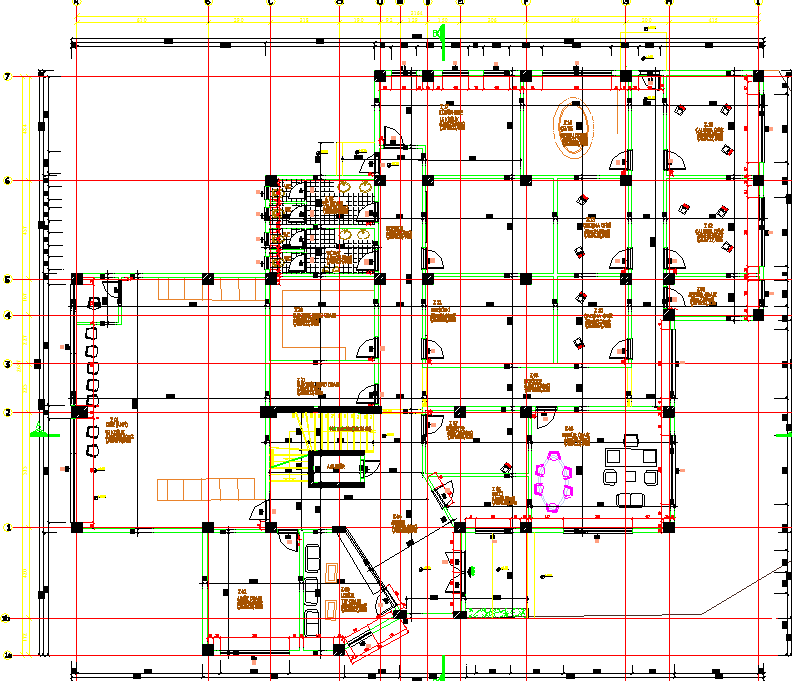 Layout plan of a office dwg file - Cadbull