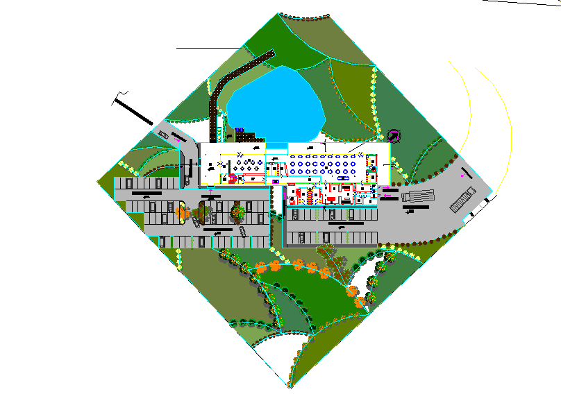 Layout plan of a site dwg file, - Cadbull