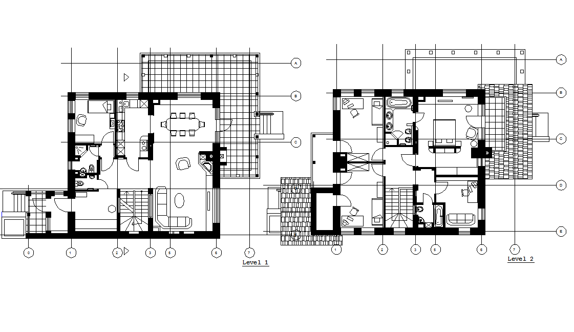 Layout Plan Of A Villa Dwg File Cadbull